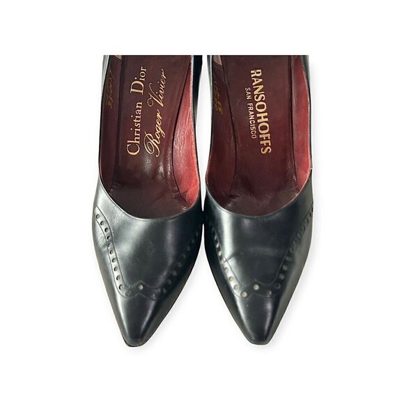 Vintage Christian Dior Roger Vivier Black pumps with perfs. 5.5B, - Picture 8 of 15